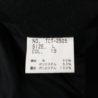 TORNADO MART Black Drape Wool Coat Size L