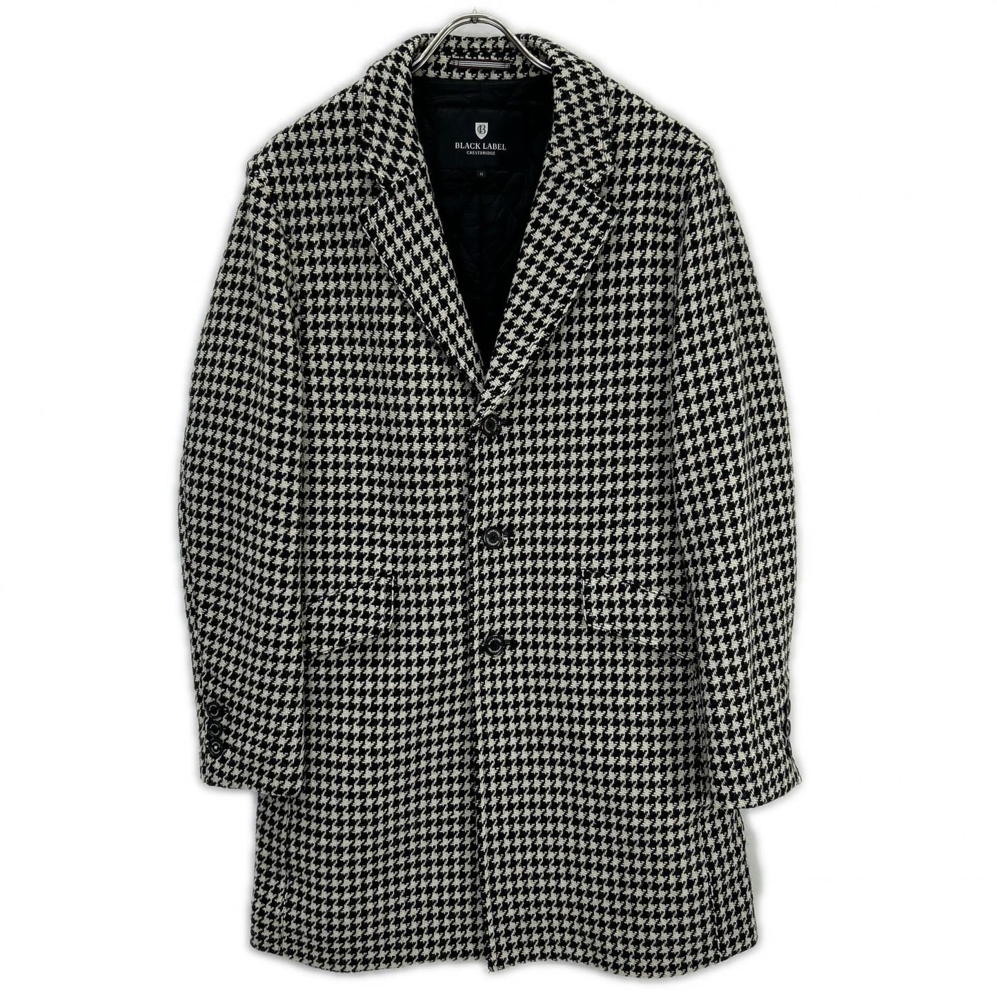 BLACK LABEL CRESTBRIDGE B/W Houndstooth Coat Size M