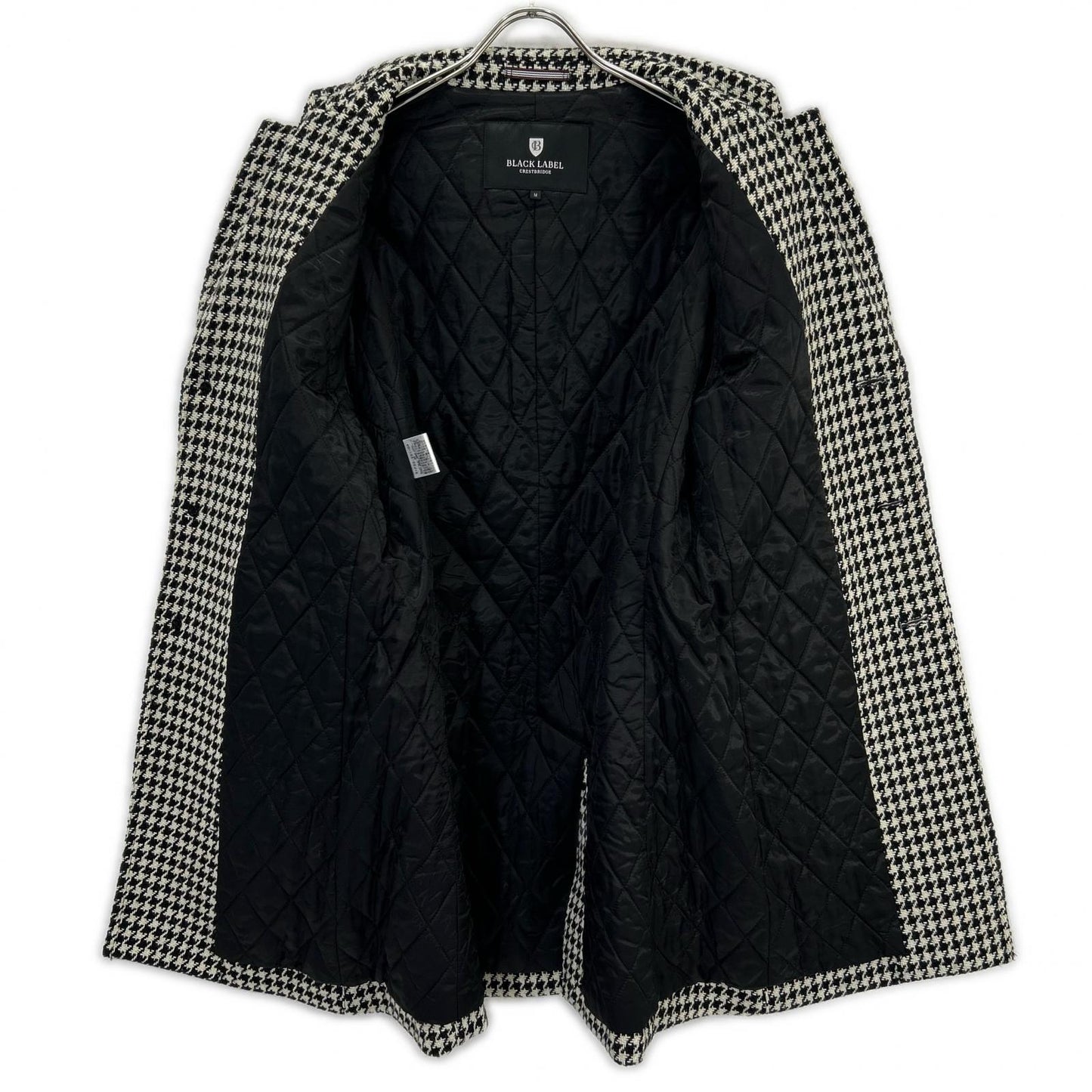 BLACK LABEL CRESTBRIDGE B/W Houndstooth Coat Size M