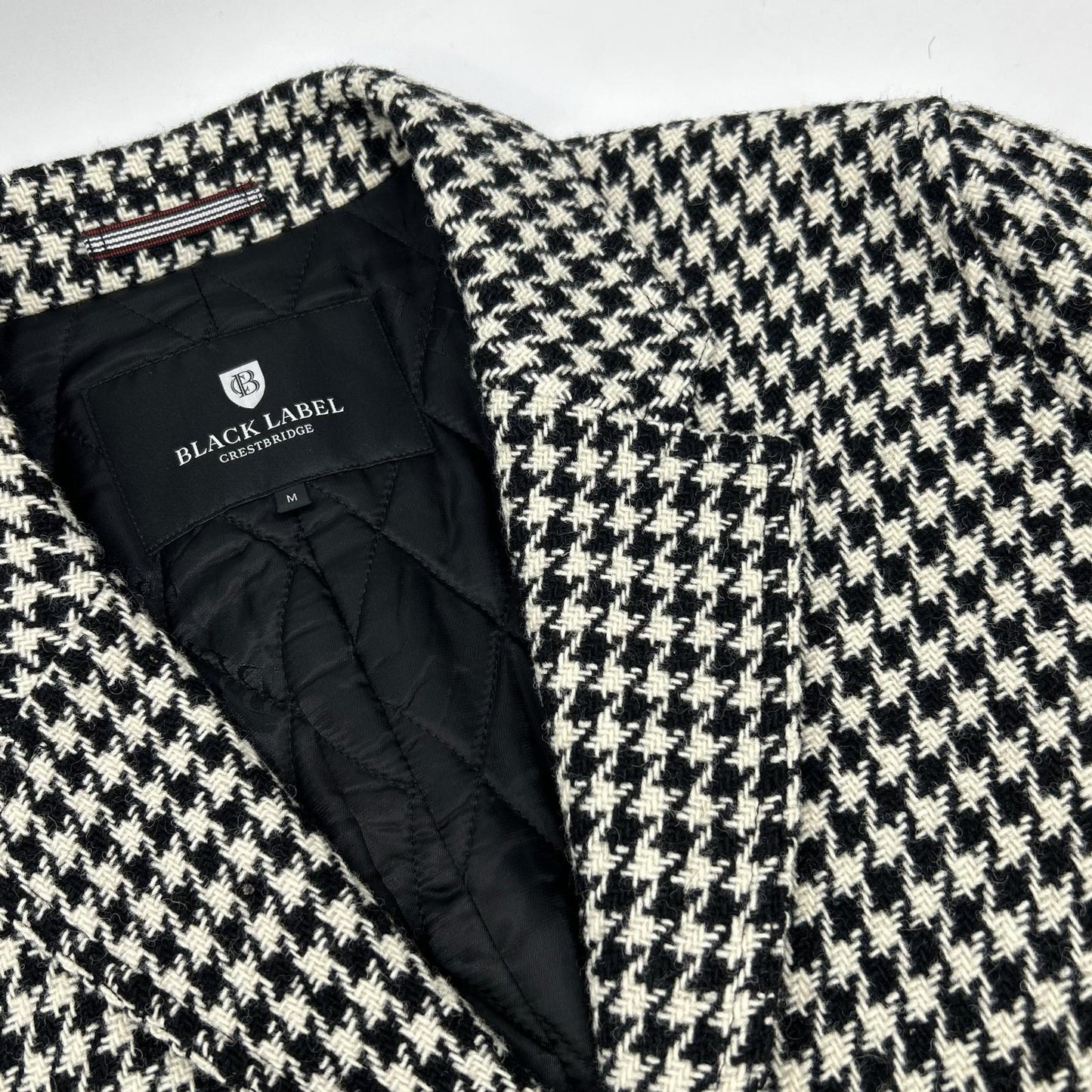 BLACK LABEL CRESTBRIDGE B/W Houndstooth Coat Size M