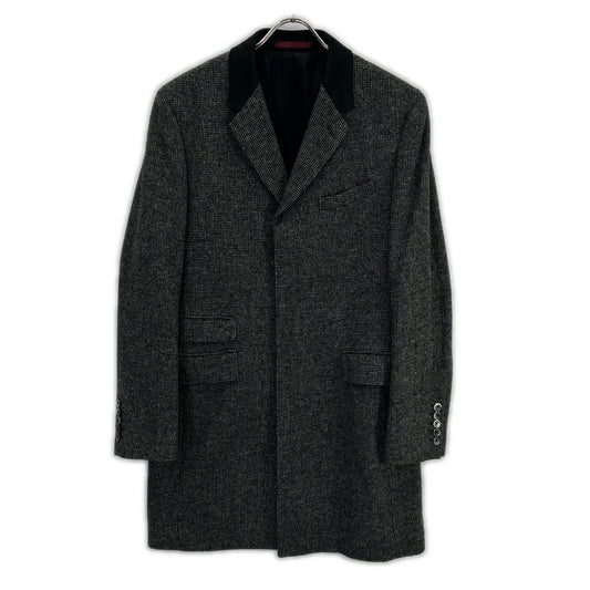 PaulSmith Gray Wool Tweed Chesterfield Coat Size L