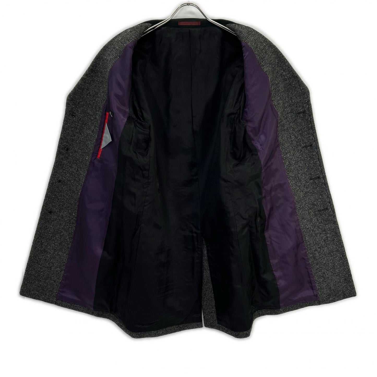 PaulSmith Gray Wool Tweed Chesterfield Coat Size L