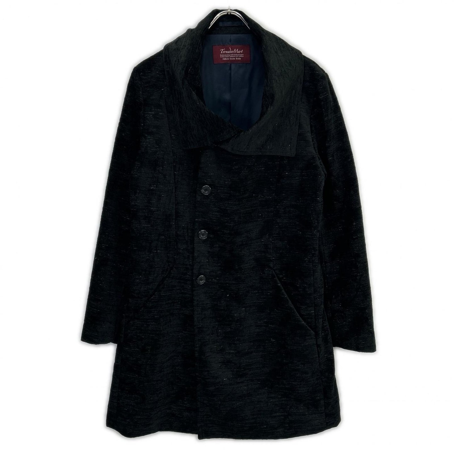 TORNADO MART Black Bright Rose Mole Coat Size L