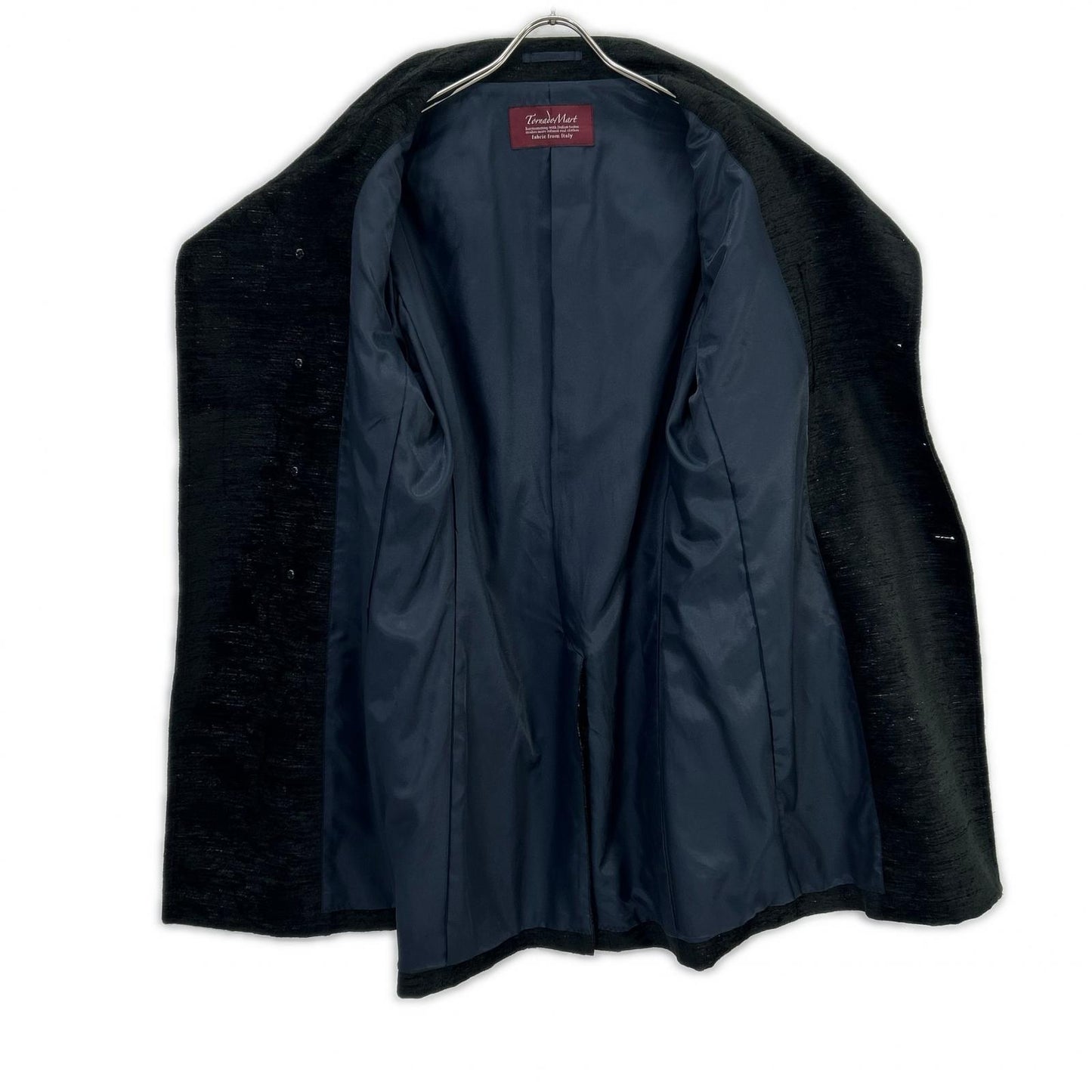 TORNADO MART Black Bright Rose Mole Coat Size L