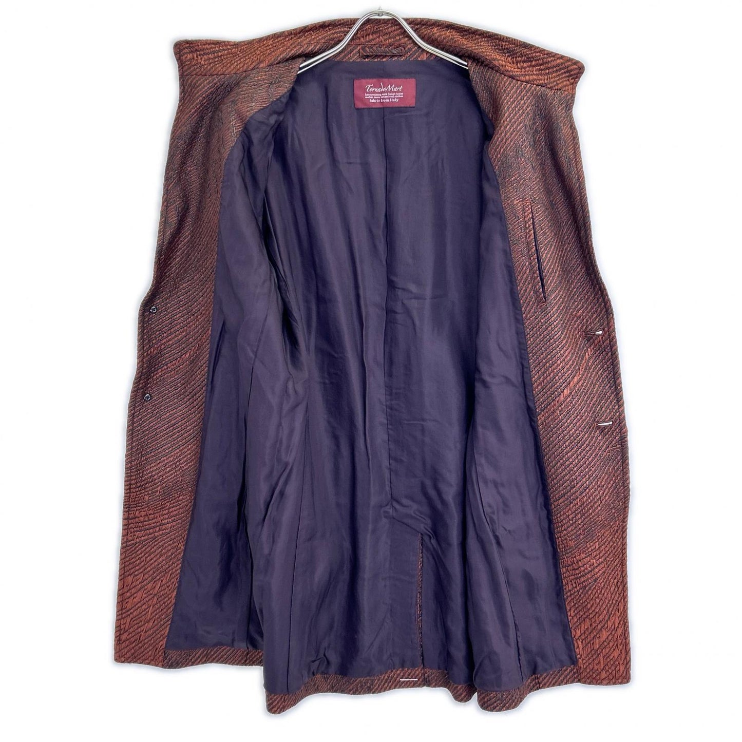 TORNADO MART Brown Wave Panel Jacquard Stand Coat Size LL