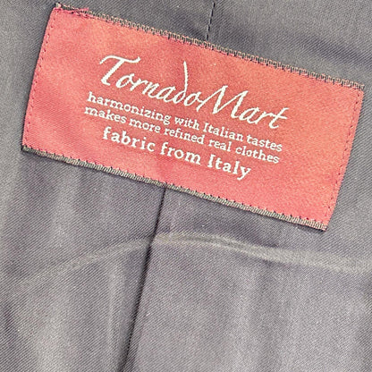 TORNADO MART Brown Wave Panel Jacquard Stand Coat Size LL