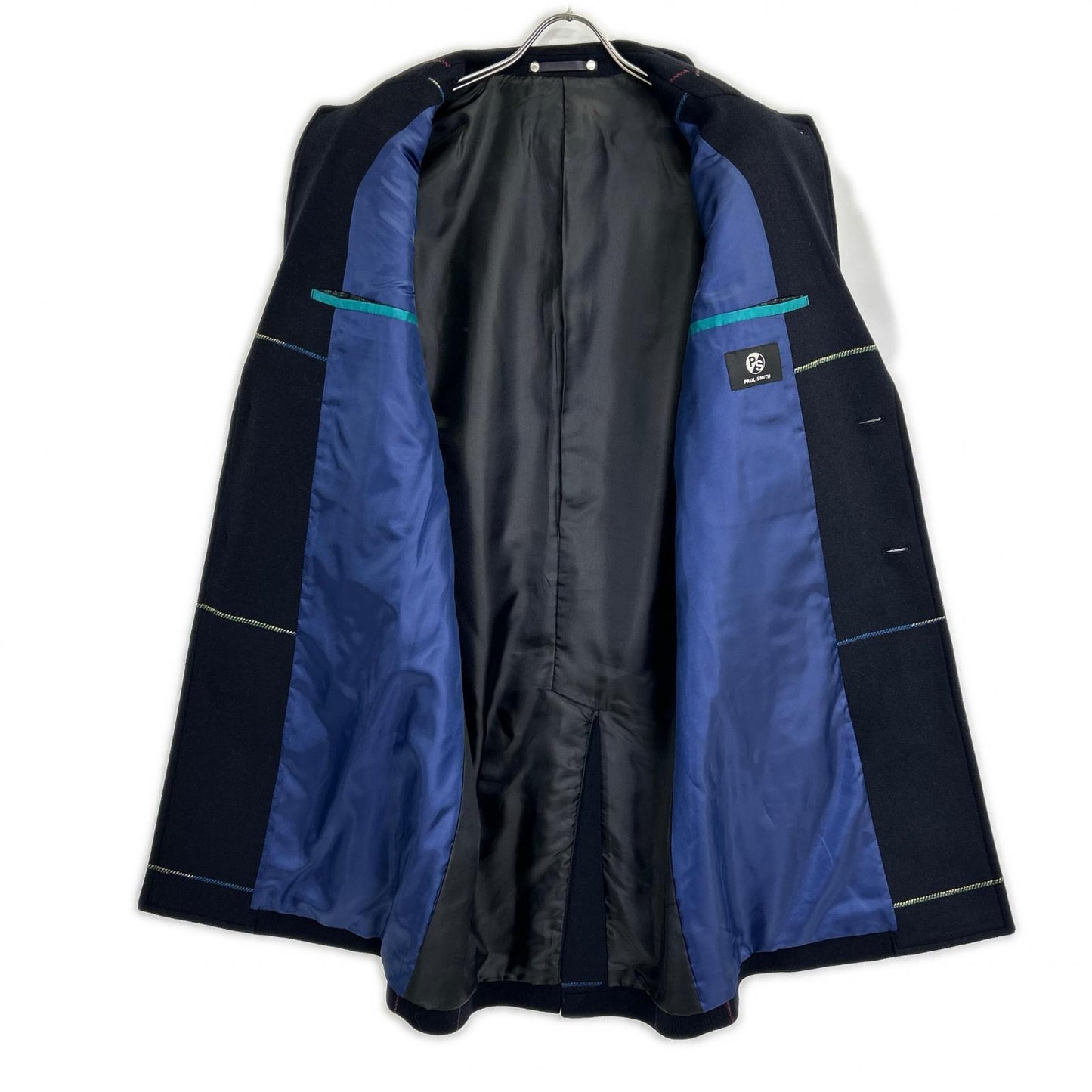 PaulSmith Navy Wool Blend Chesterfield Coat Size L