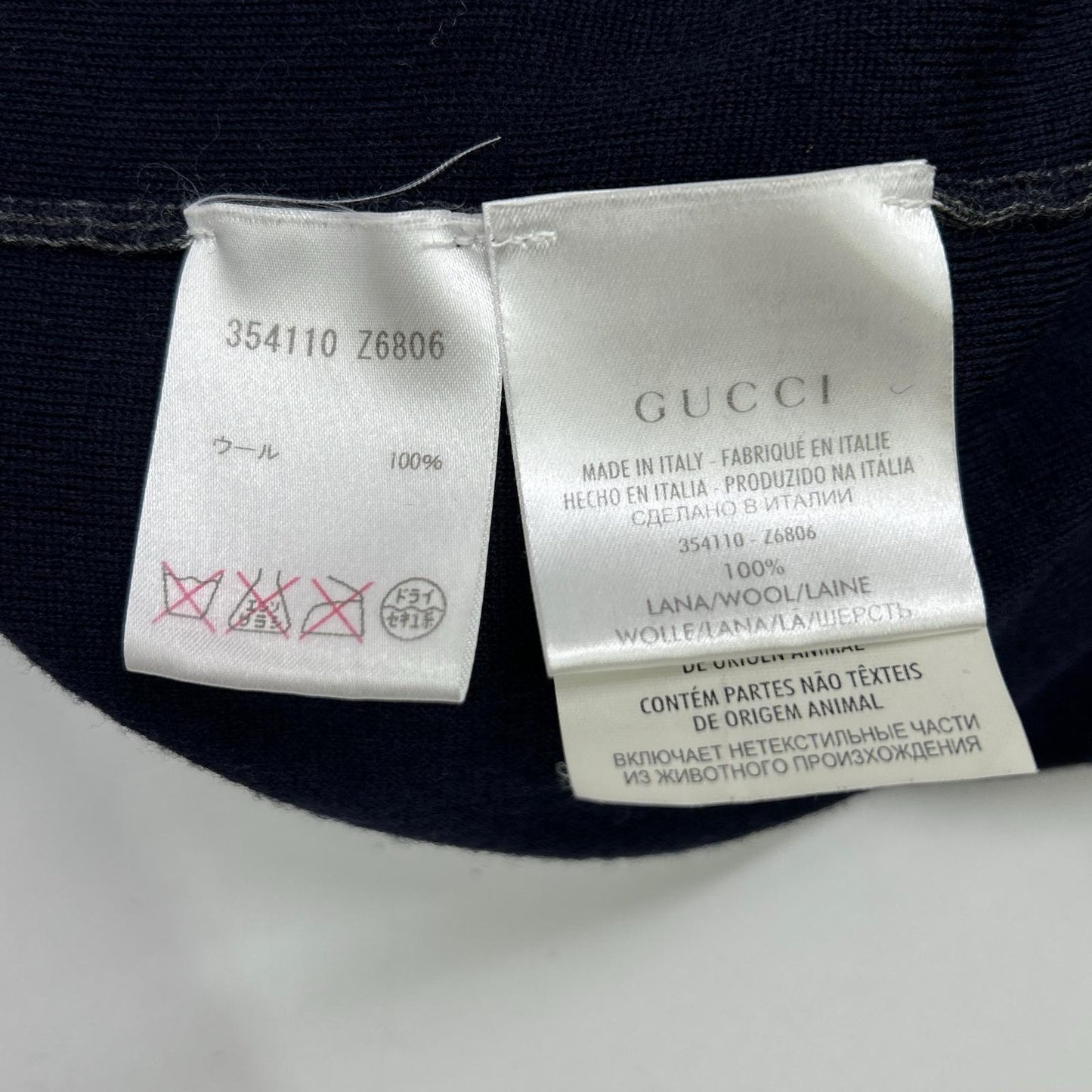GUCCI Gray Wool Knit Cardigan with Chest Logo Size M