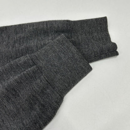 GUCCI Gray Wool Knit Cardigan with Chest Logo Size M