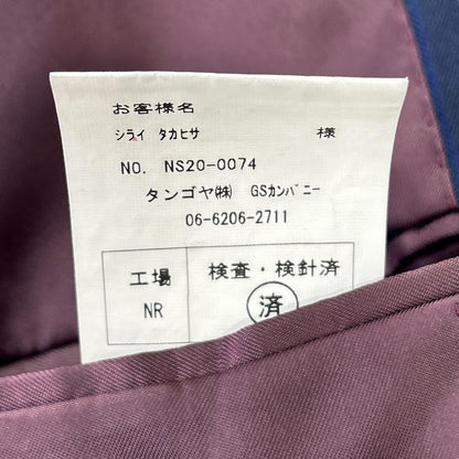 Global Style Navy Zegna Fabric Striped Suit