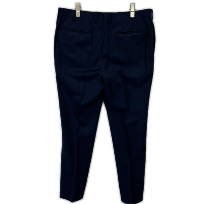 Global Style Navy Zegna Fabric Striped Suit