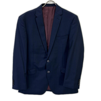 Global Style Navy Zegna Fabric Striped Suit