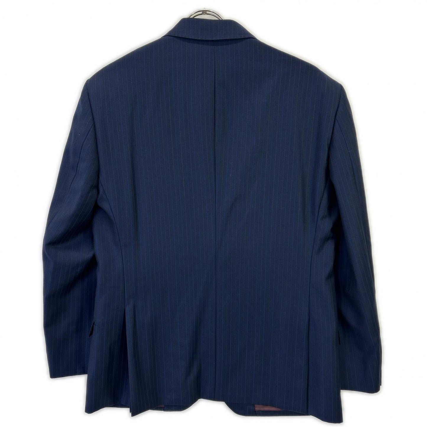 Global Style Navy Zegna Fabric Striped Suit