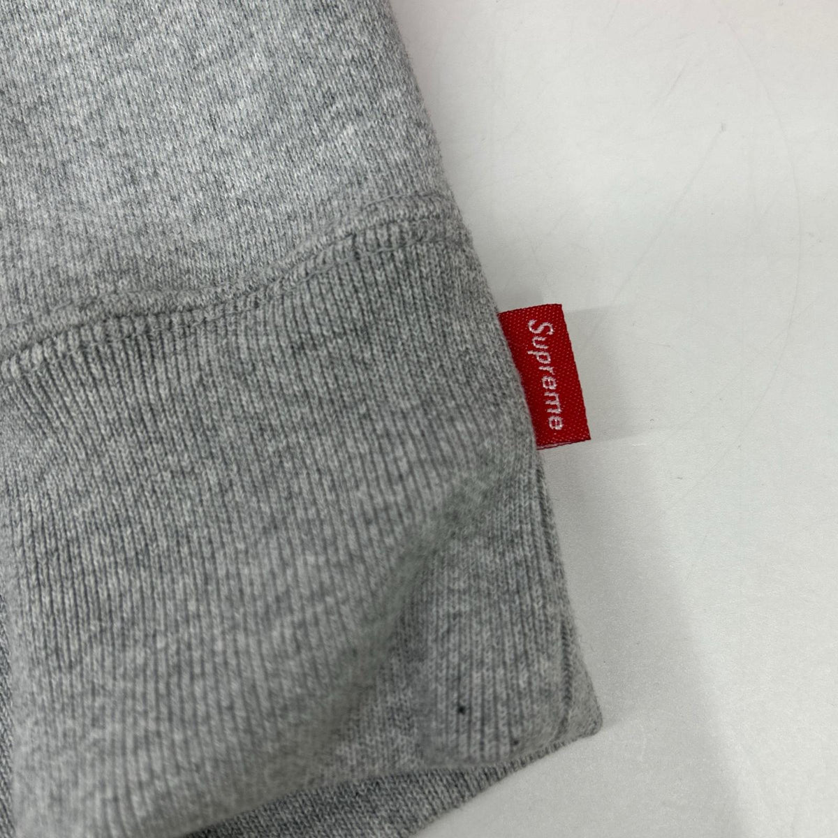 Supreme Gray Big Logo Jacquard Hoodie Size S