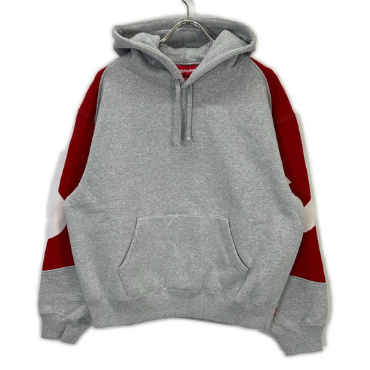 Supreme Gray Big Logo Jacquard Hoodie Size S