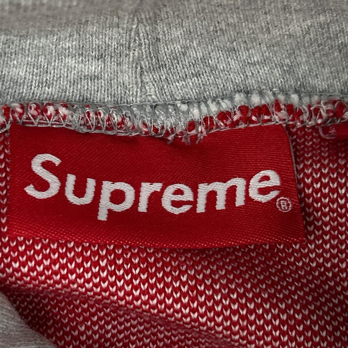 Supreme Gray Big Logo Jacquard Hoodie Size S