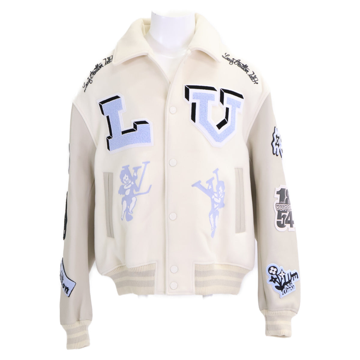 LOUIS VUITTON RM222 Multi-Patch Varsity Jacket Size 58