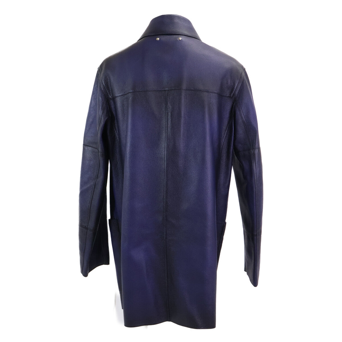Berluti LCL Grained Patina Leather Duffle Coat Navy Size R52