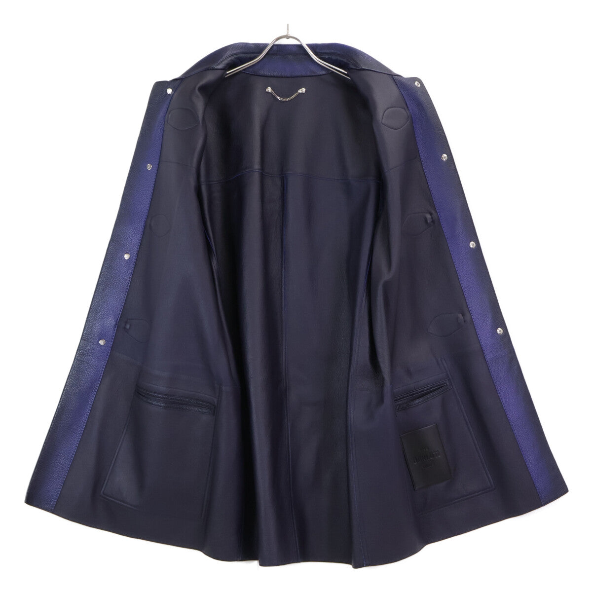 Berluti LCL Grained Patina Leather Duffle Coat Navy Size R52