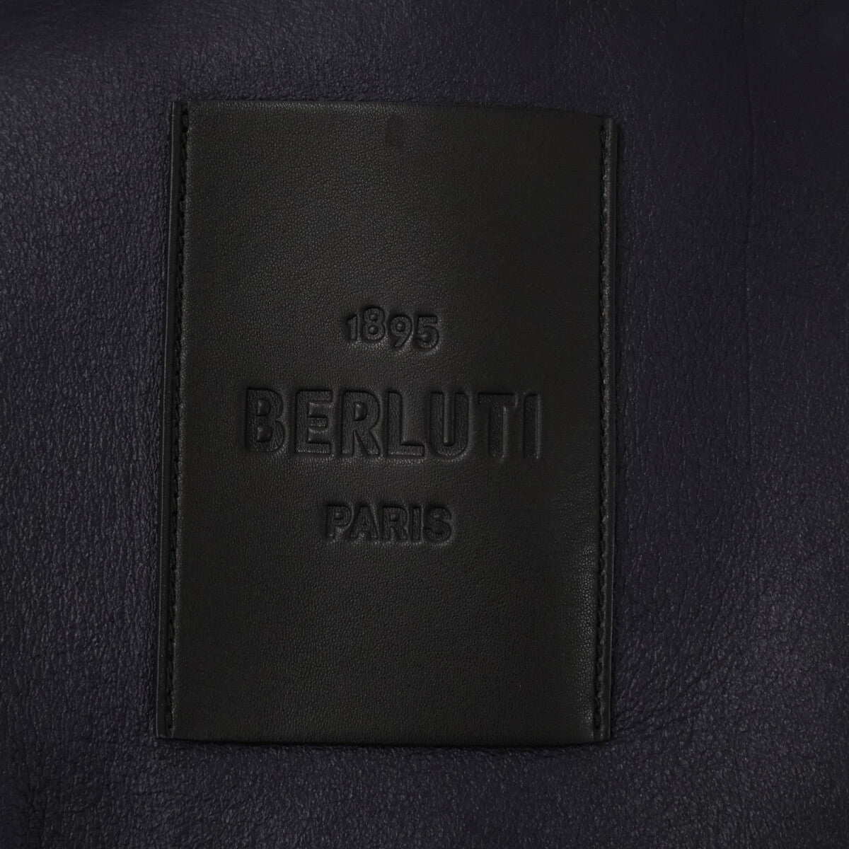 Berluti LCL Grained Patina Leather Duffle Coat Navy Size R52