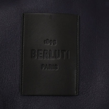 Berluti LCL Grained Patina Leather Duffle Coat Navy Size R52