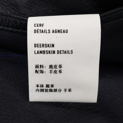 Berluti LCL Grained Patina Leather Duffle Coat Navy Size R52