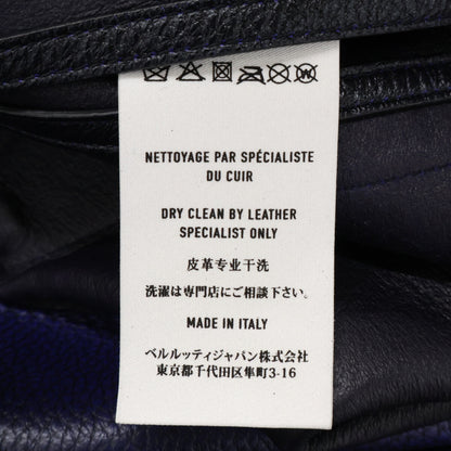 Berluti LCL Grained Patina Leather Duffle Coat Navy Size R52