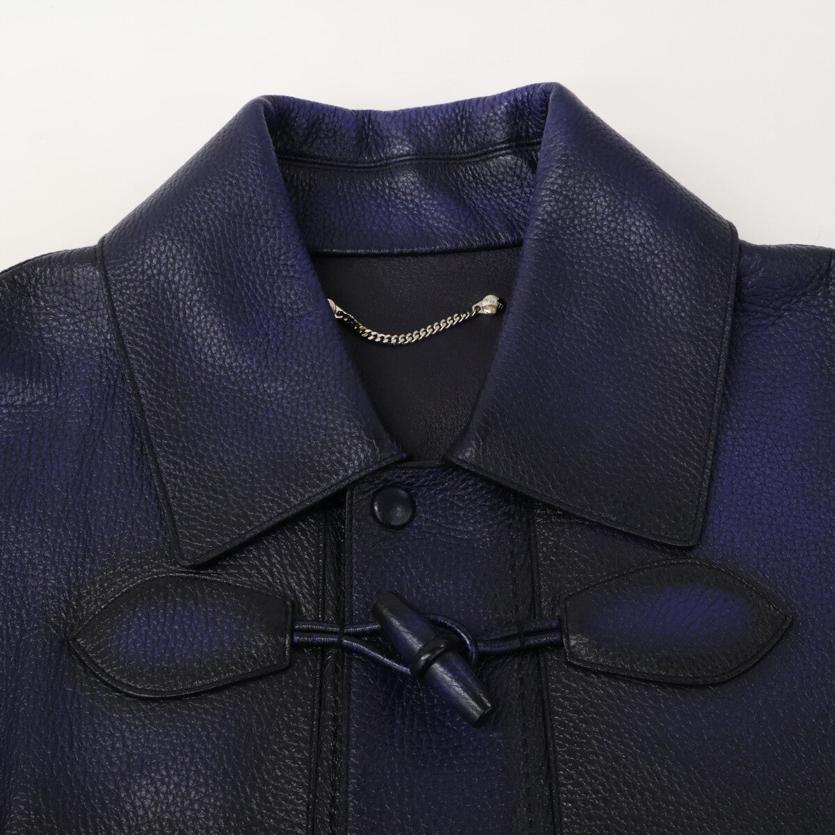 Berluti LCL Grained Patina Leather Duffle Coat Navy Size R52