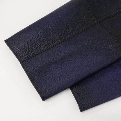 Berluti LCL Grained Patina Leather Duffle Coat Navy Size R52
