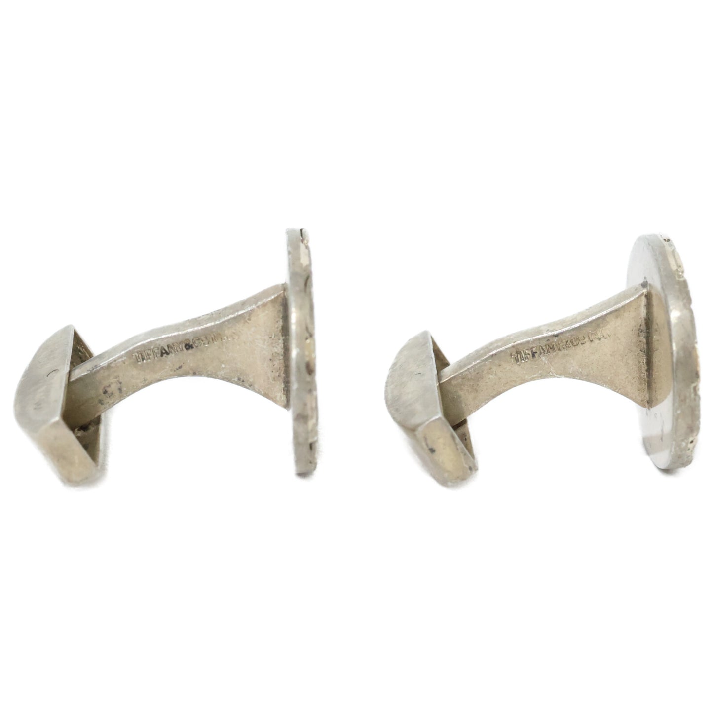 TIFFANY&Co. Sterling Silver Round Mesh Cufflinks