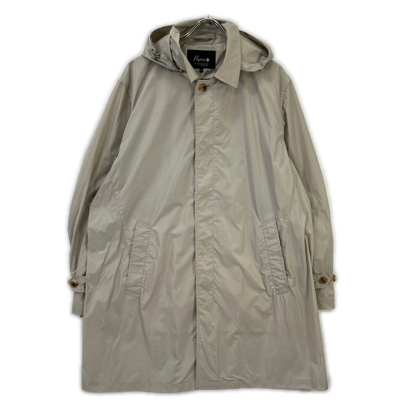 Papas Nylon Soutien Collar Coat Beige Size LL