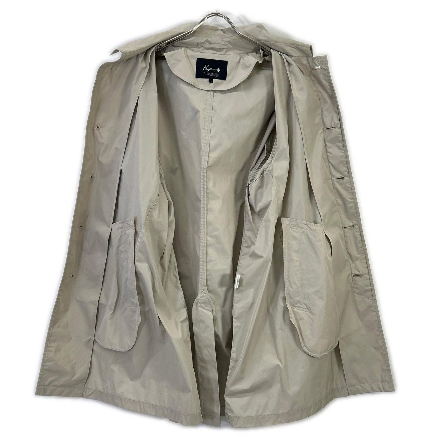 Papas Nylon Soutien Collar Coat Beige Size LL