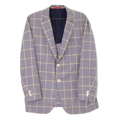 ISAIA DELAIN SELECT Navy/Yellow Check 2B Blazer Size 52