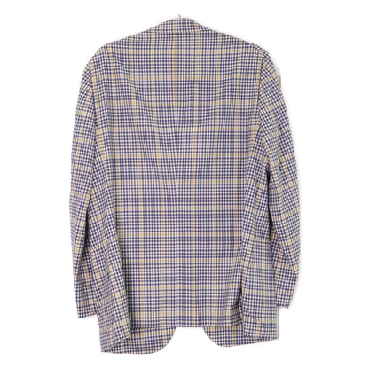 ISAIA DELAIN SELECT Navy/Yellow Check 2B Blazer Size 52