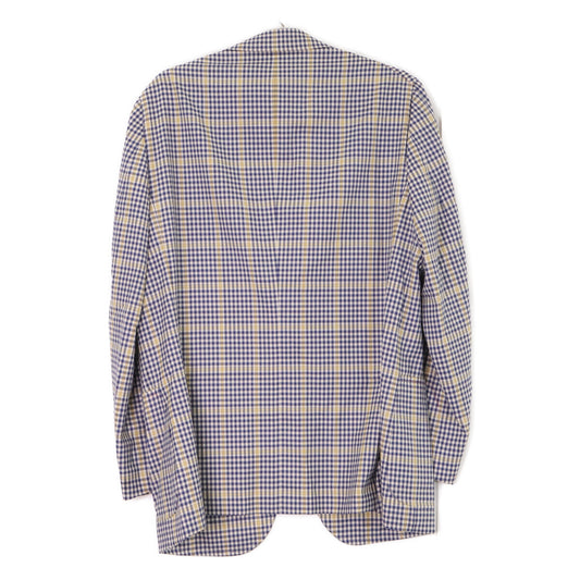 ISAIA DELAIN SELECT Navy/Yellow Check 2B Blazer Size 52