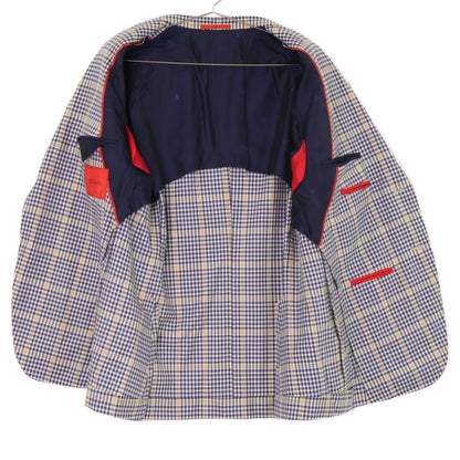 ISAIA DELAIN SELECT Navy/Yellow Check 2B Blazer Size 52
