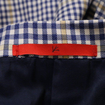 ISAIA DELAIN SELECT Navy/Yellow Check 2B Blazer Size 52