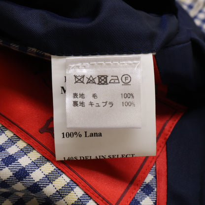ISAIA DELAIN SELECT Navy/Yellow Check 2B Blazer Size 52