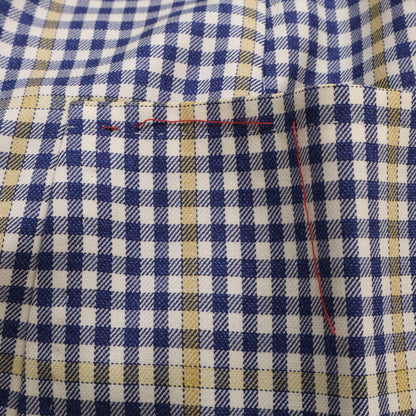 ISAIA DELAIN SELECT Navy/Yellow Check 2B Blazer Size 52