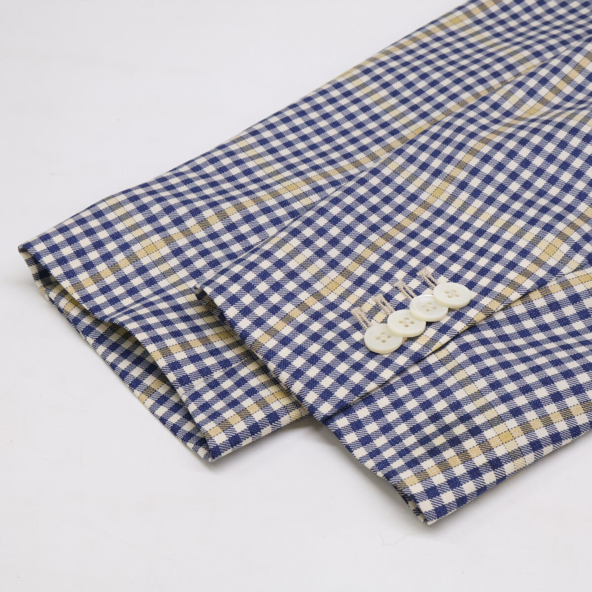 ISAIA DELAIN SELECT Navy/Yellow Check 2B Blazer Size 52