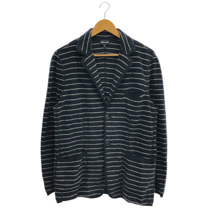 GIORGIOARMANI Navy Cashmere Blend Stripe Cardigan Size 52