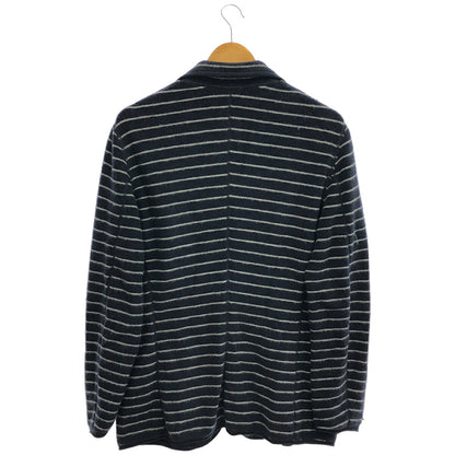 GIORGIOARMANI Navy Cashmere Blend Stripe Cardigan Size 52