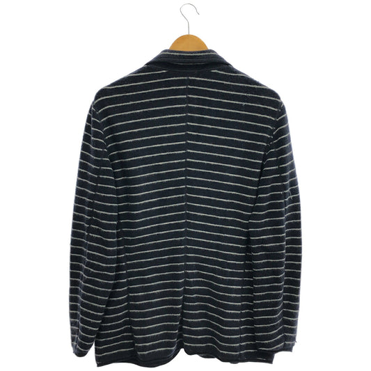 GIORGIOARMANI Navy Cashmere Blend Stripe Cardigan Size 52