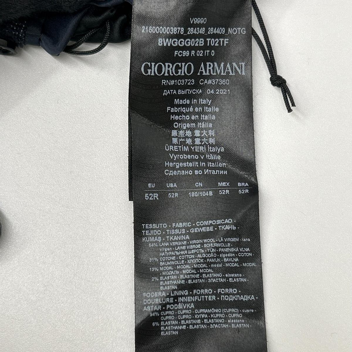 GIORGIOARMANI '21 Navy UPTON Single-Breasted Jacket Size 52R