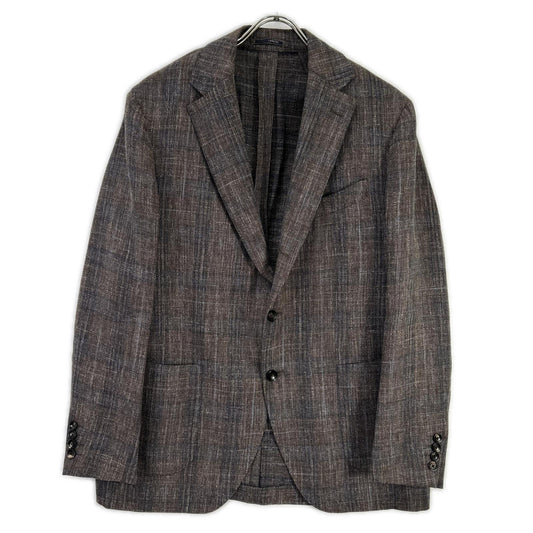 LARDINI JR0526AQ Wool Linen Cotton Blazer Brown Size 52