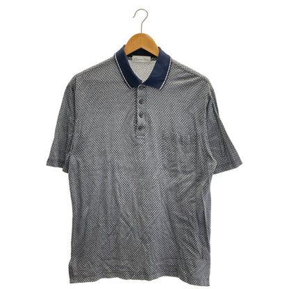 Christian Dior Navy Cotton All-Over Polo Shirt Size L