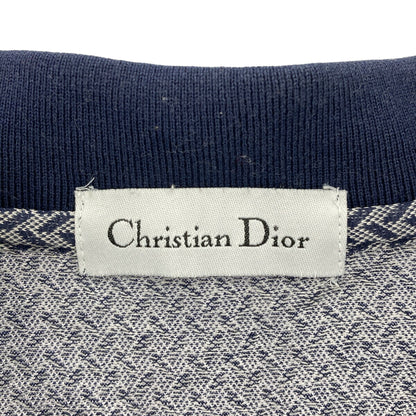 Christian Dior Navy Cotton All-Over Polo Shirt Size L
