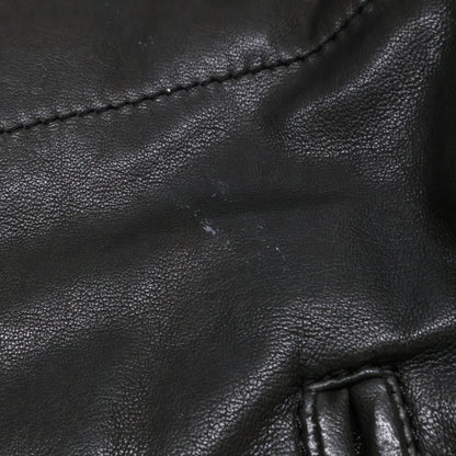 ARMANICOLLEZIONI Hooded Padded Leather Jacket Black Size 54
