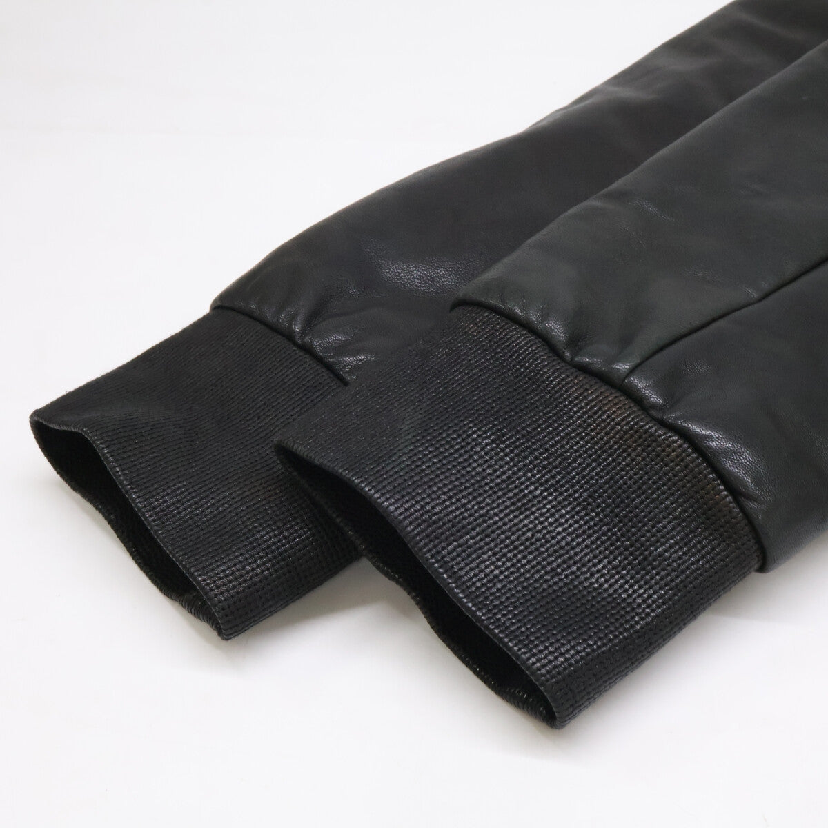 ARMANICOLLEZIONI Hooded Padded Leather Jacket Black Size 54