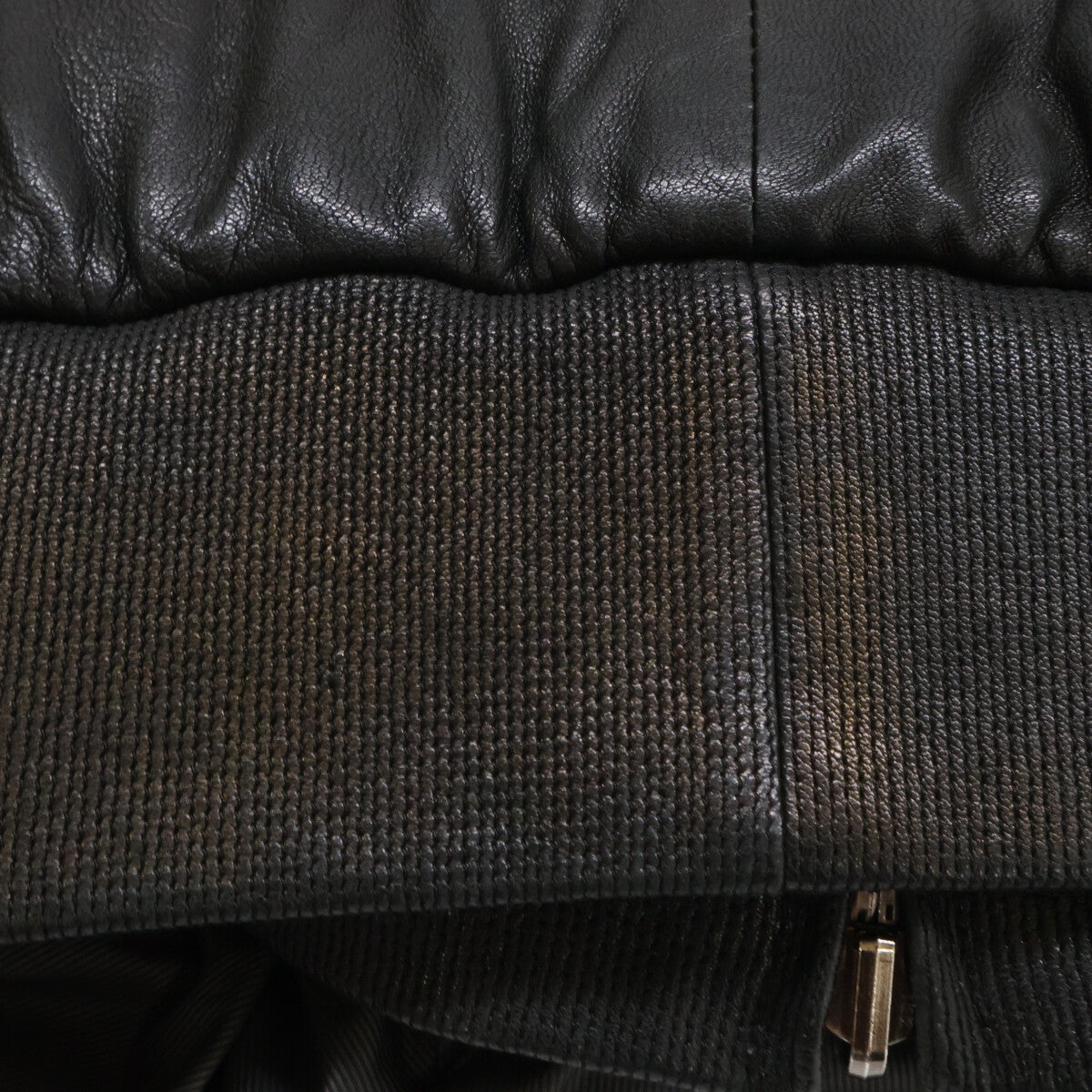 ARMANICOLLEZIONI Hooded Padded Leather Jacket Black Size 54